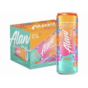 Alani Nu ORANGE KISS, Sugar Free, Low Calorie Energy Drinks, 12 pack